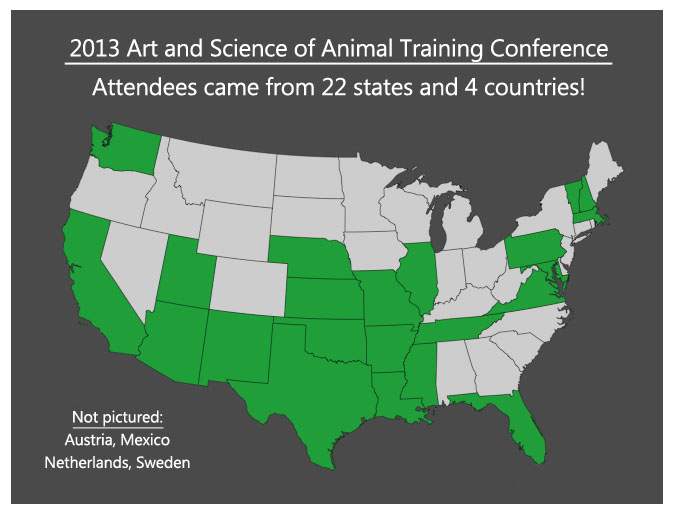 States represented at our one-day Art and Science of Animal Training Conference in 2013